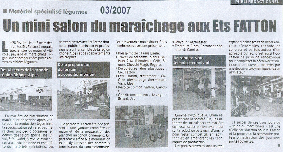 Un mini salon du maraîchage aux Ets FATTON