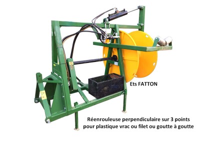 Réenrouleuse film plastique perpendiculaire sur 3 points