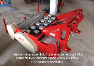 Semoir mécanique HUET graine à graine pour radis