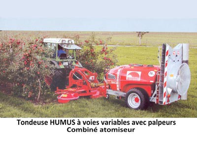 Tondeuse HUMUS à voies variables avec palpeurs