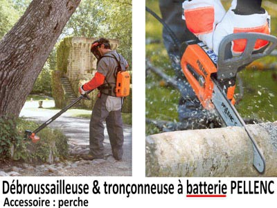 Débroussailleuse et tronçonneuse à batterie PELLENC