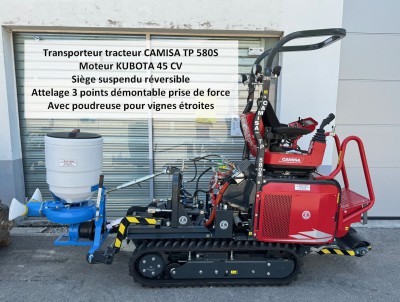 Transporteur tracteur CAMISA TP 580S avec poudreuse