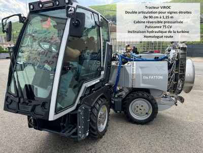 Tracteur VIROC double articulation pour vignes étroites