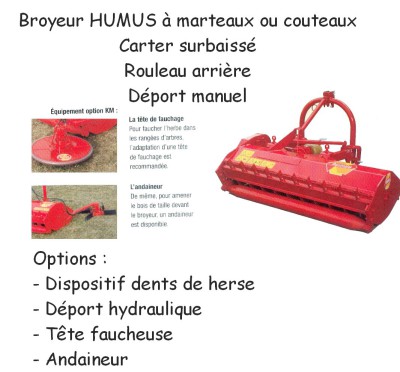 Broyeur HUMUS à marteaux ou couteaux