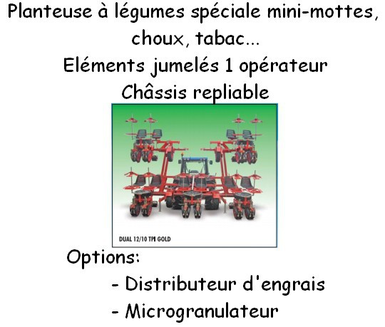 Planteuse à légumes spéciale mini-mottes, choux, tabac ... Checchi & Magli