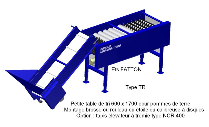 Petite table de tri pour pommes de terre