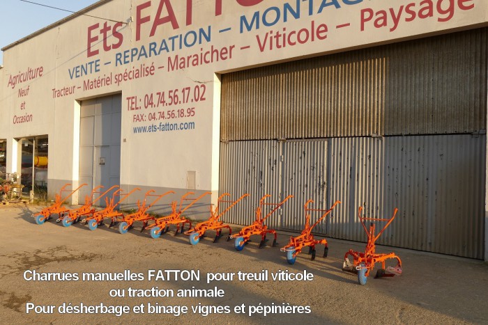 Charrues manuelles FATTON pour treuil viticole ou traction animale